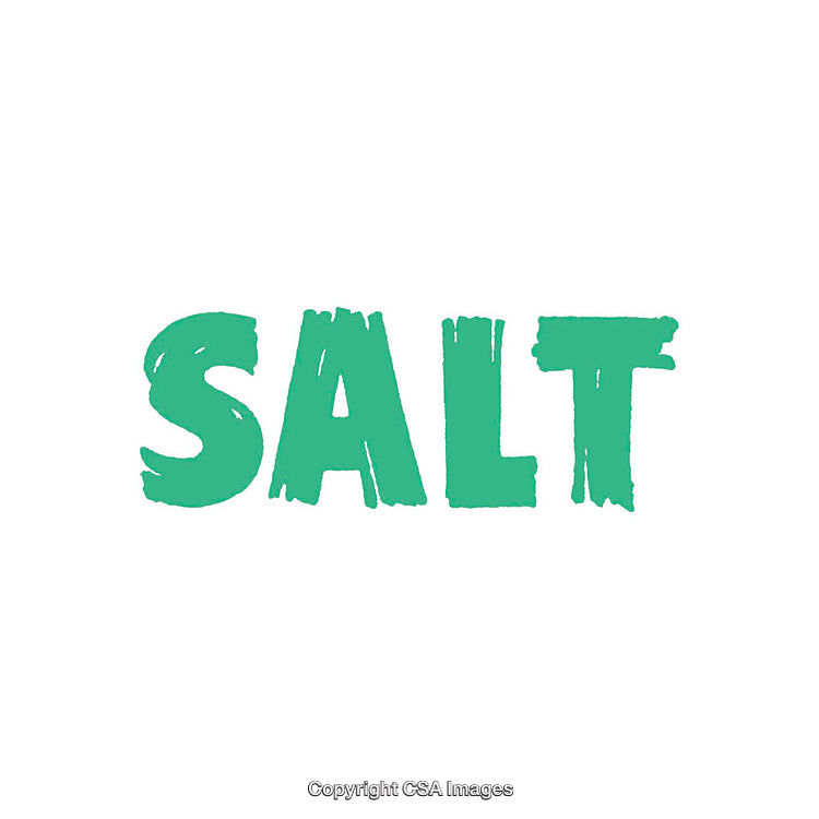 Bold Green Text Word 'Salt' on a White Background