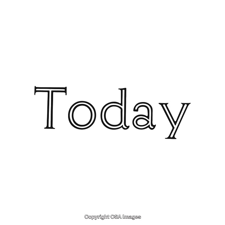 Minimalist Word Typography Highlighting the "Today" Statement in Black Font