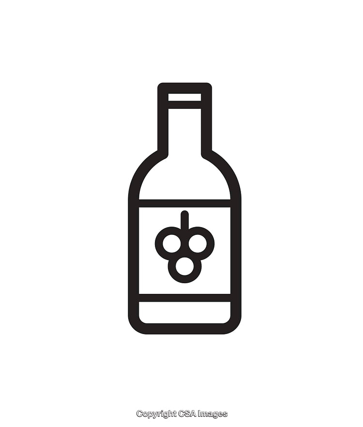 Black And White Icon Of A Bottle With Grape Symbol