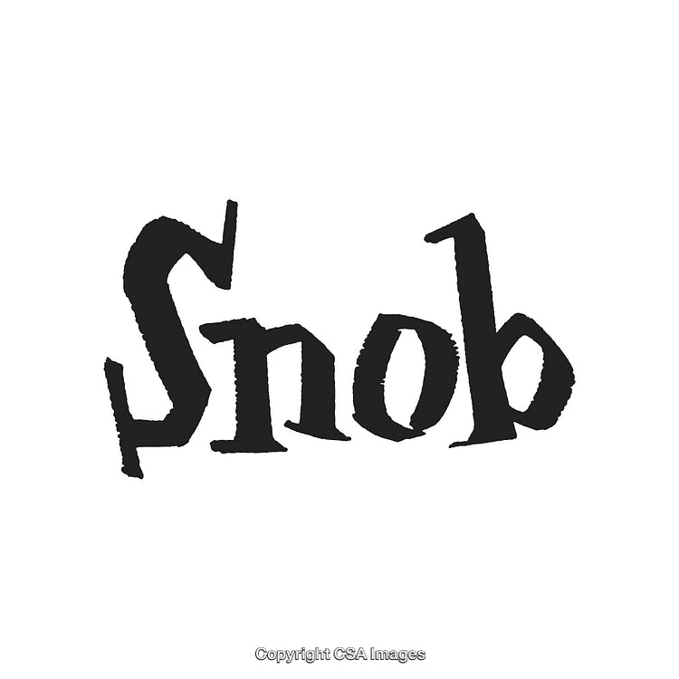 Stylish Black Typography Design Featuring the Word 'Snob' in Bold Lettering