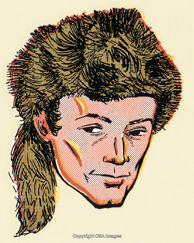 Retro Comic Style Portrait of a Person with Unique Hairstyle