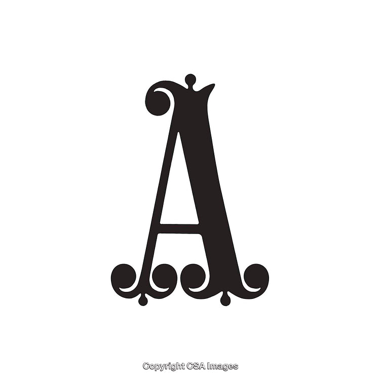 Elegant Stylized Decorative Letter A Design Element on White Background