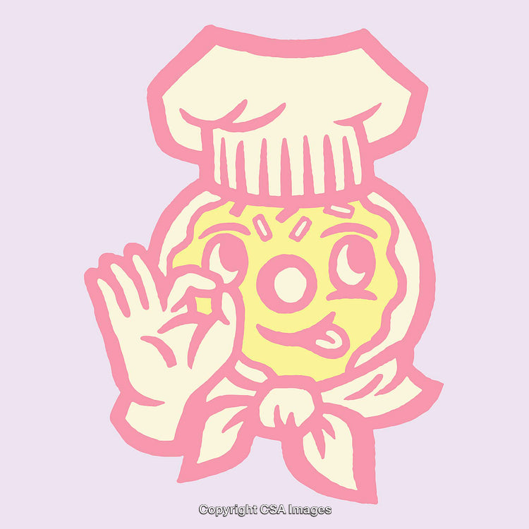 Playful Cartoon Chef Doughnut Character Illustration with Pastel Colors
