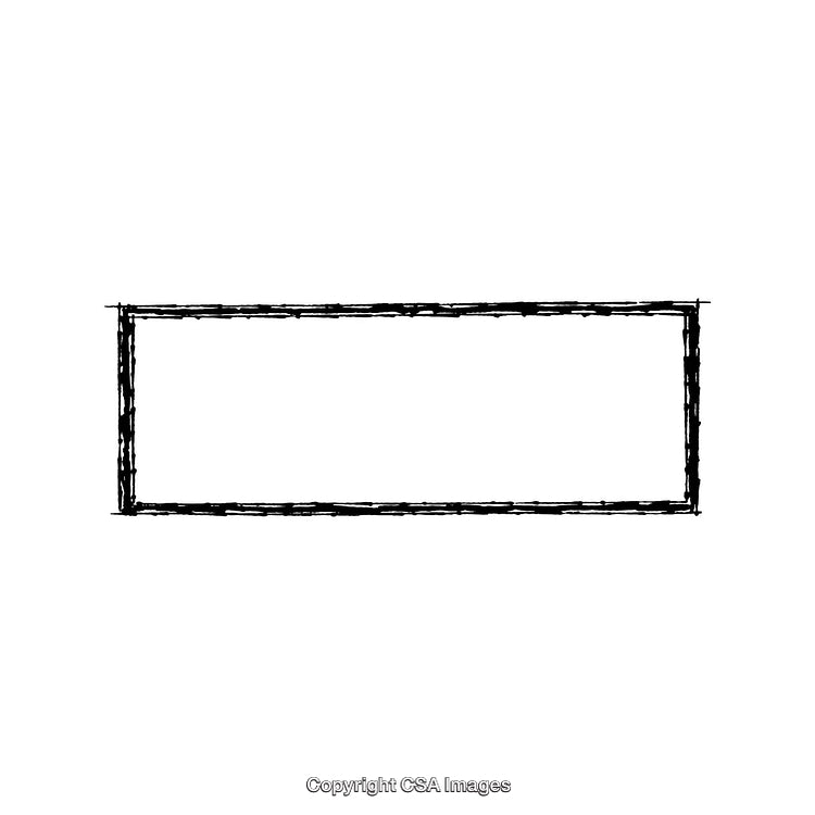 Simple Hand-Drawn Black and White Rectangular Border Sketch