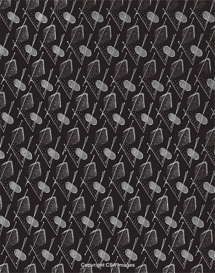 Black and White Abstract Pattern with Repeating Geometric Doodles