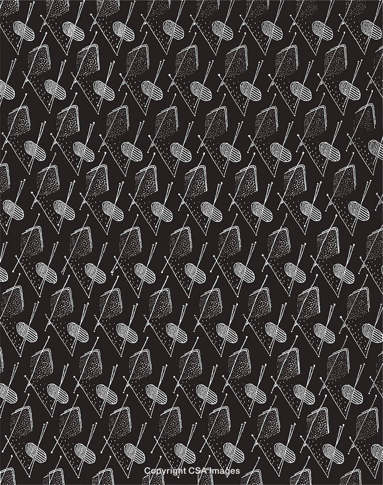 Black and White Abstract Pattern with Repeating Geometric Doodles