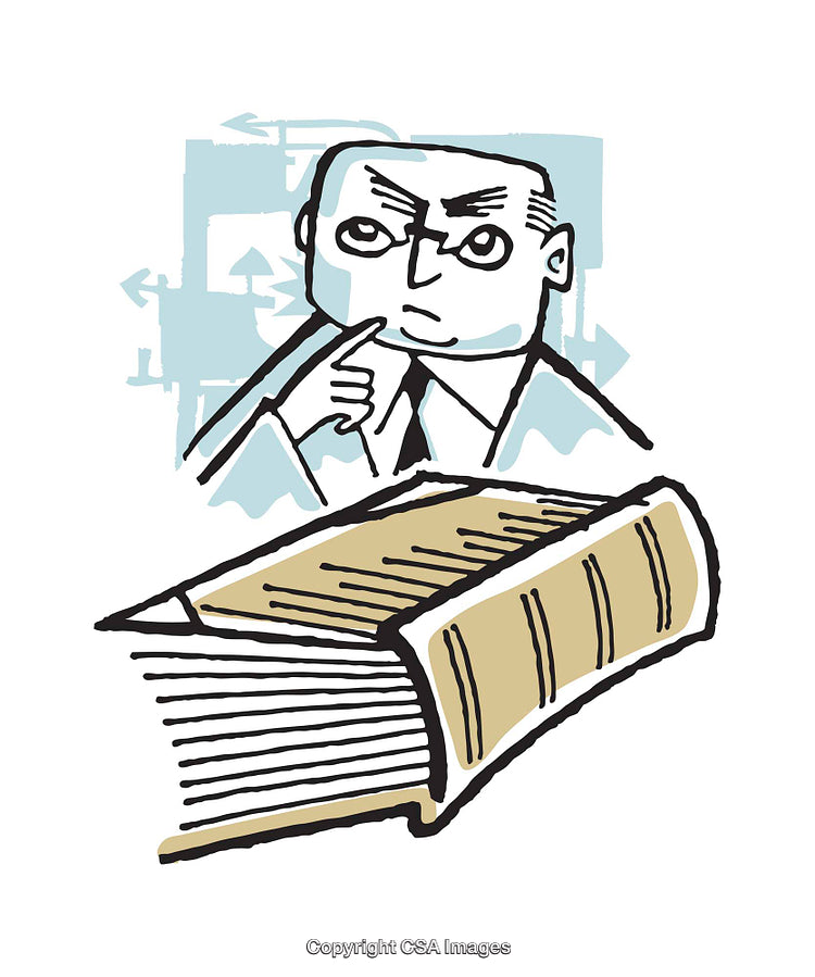 Illustration of a Thoughtful Individual with an Open Book