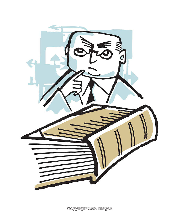 Illustration of a Thoughtful Individual with an Open Book