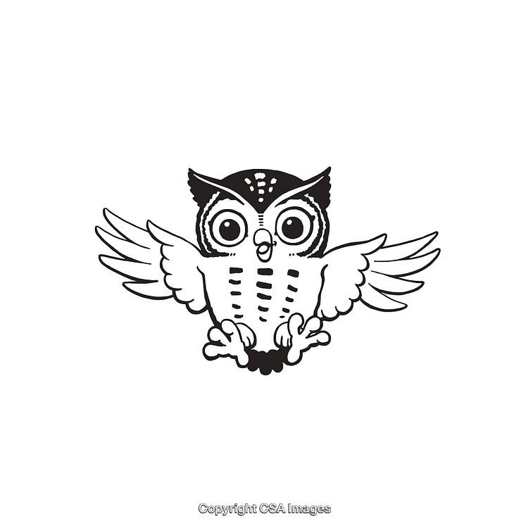 Adorable Owl Line Art Illustration Perfect for Creative Projects