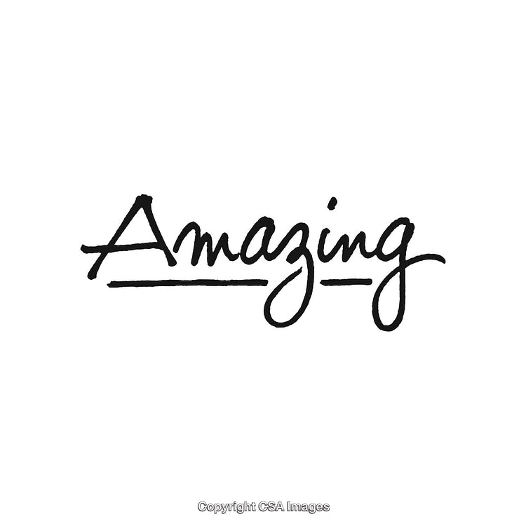 Handwritten Script of the Word Amazing With an Underline