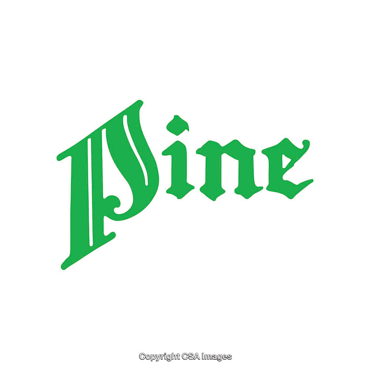 Green Bold Gothic Design Featuring the Word Pine in Large Typography