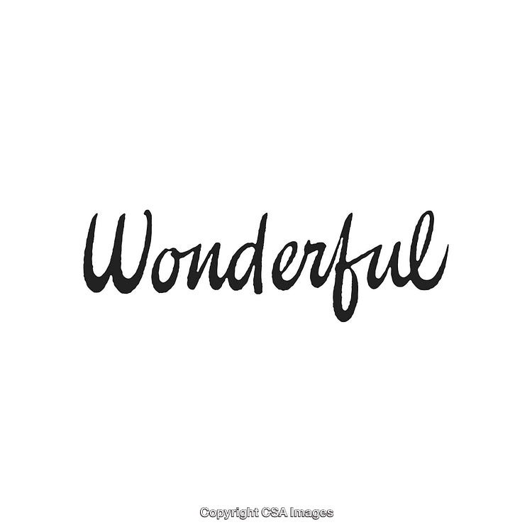 Elegant Handwritten Calligraphy of the Word 'Wonderful' in Black on White