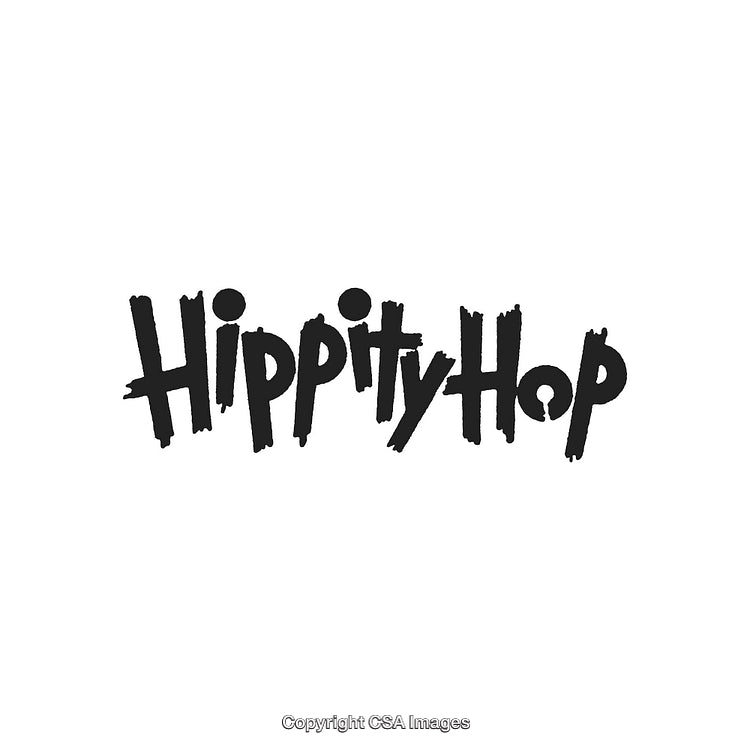 Playful Typography Design Featuring 'Hippity Hop' in Bold Characters