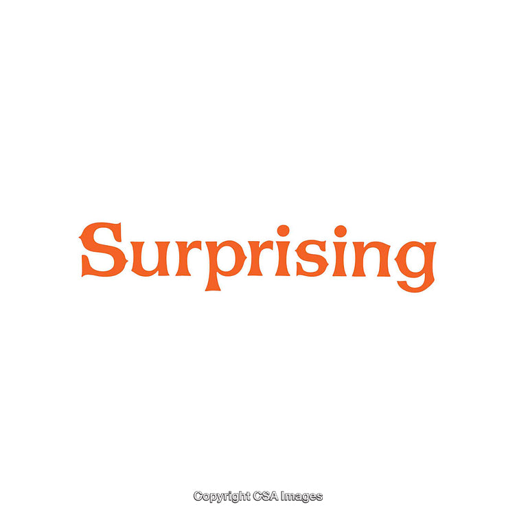 Bright Bold Typography of the Word Surprising on White Background