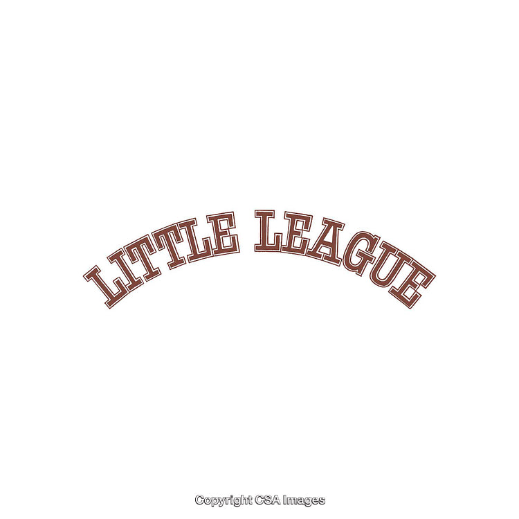 Vintage Styled Typography of 'Little League' with Curved Lettering Design