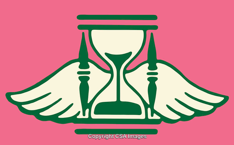 Abstract Winged Hourglass On Vibrant Pink Background