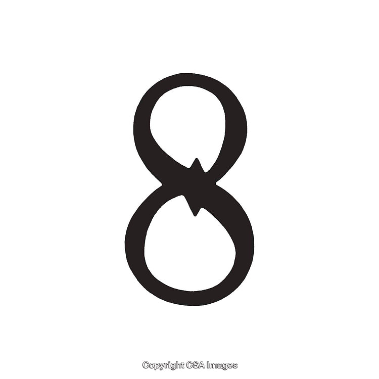 Black Number Eight Shaped Symbol on a White Background