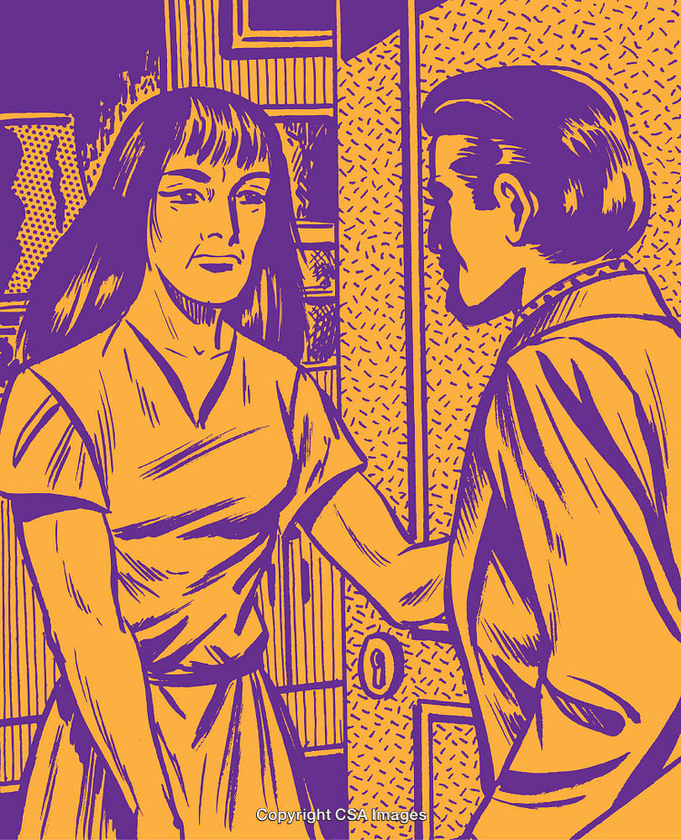 Vibrant Retro Comic Illustration Depicting a Dramatic Indoor Scene