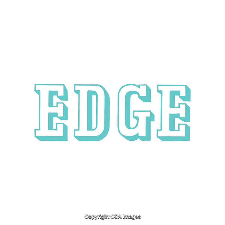 Bold Typography Design Featuring the Word 'Edge' in Blue Letters on White