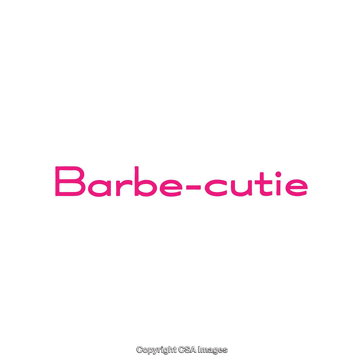 Barbe-Cutie Typography in Bold Pink on a Minimalist White Background