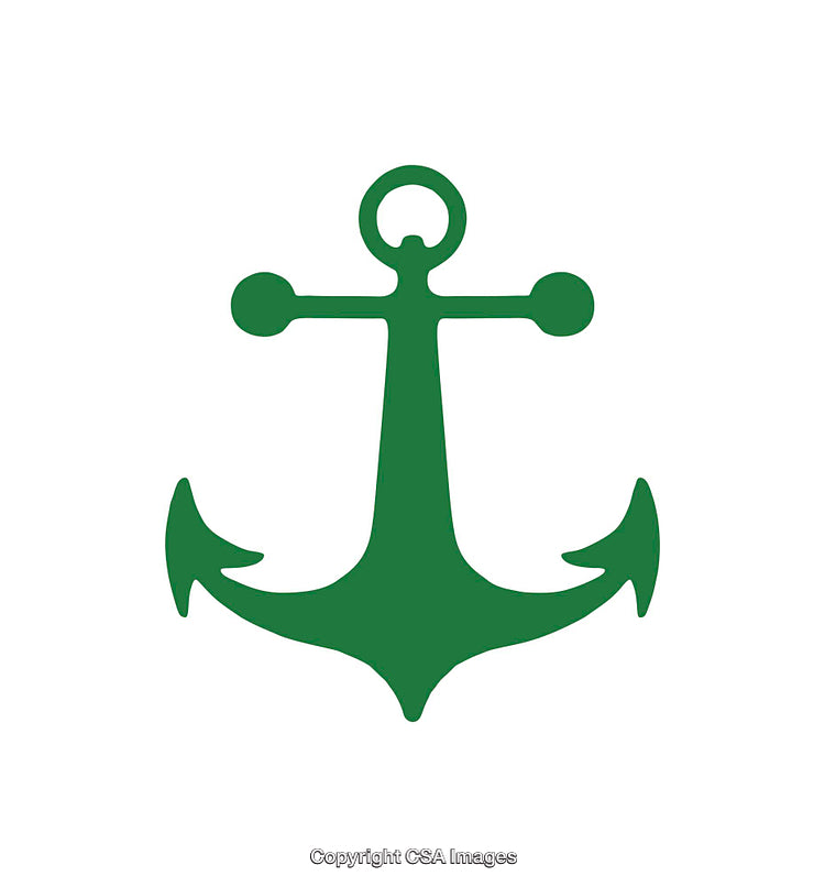Green Anchor Icon Illustration in Simplistic Design for Decorative Use