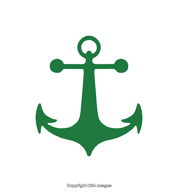 Green Anchor Icon Illustration in Simplistic Design for Decorative Use