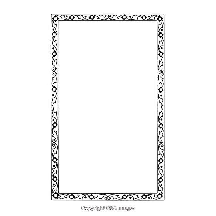 Intricate Black and White Ornate Border Design With Floral Pattern Accent