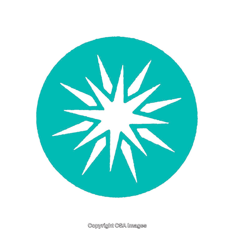 Abstract Starburst in a Circular Pattern with Blue and White Colors
