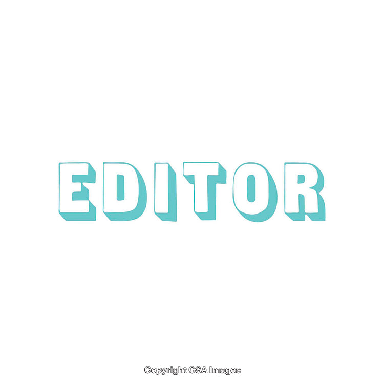 Blue Text Design Featuring the Word 'Editor' with Drop Shadows