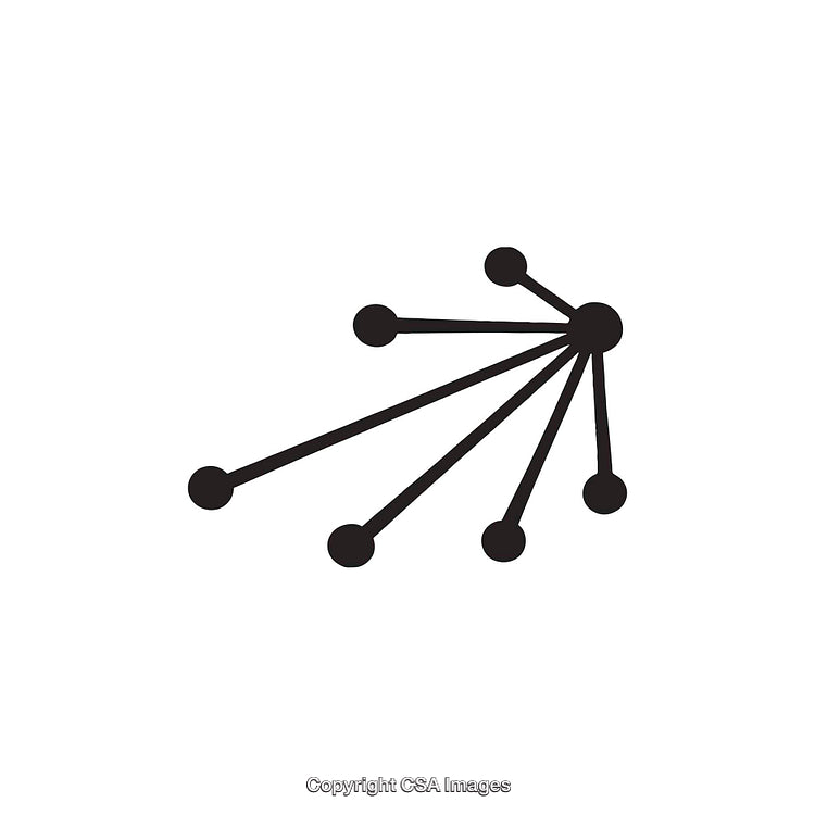 Abstract Black and White Illustration Depicting Connected Nodes and Lines