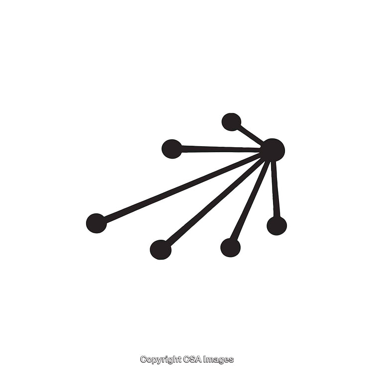 Abstract Black and White Illustration Depicting Connected Nodes and Lines