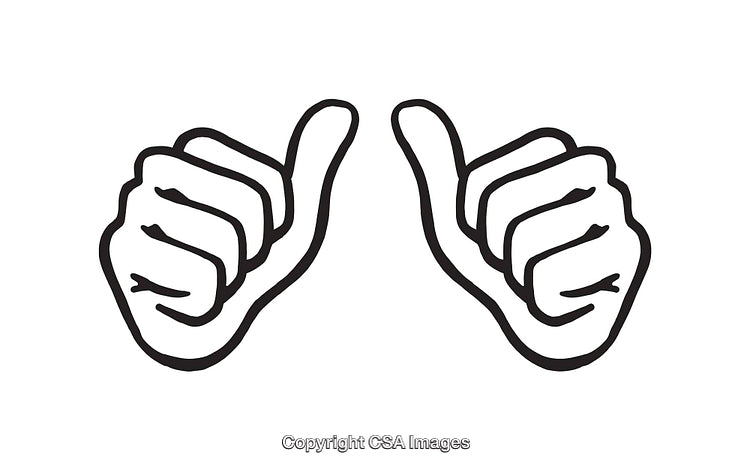 Black and White Line Art Illustration of Hand Gestures