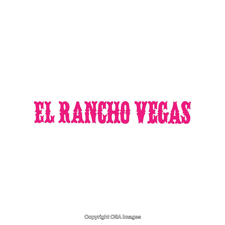El Rancho Vegas Western Logo Text in Bright Pink on White Background