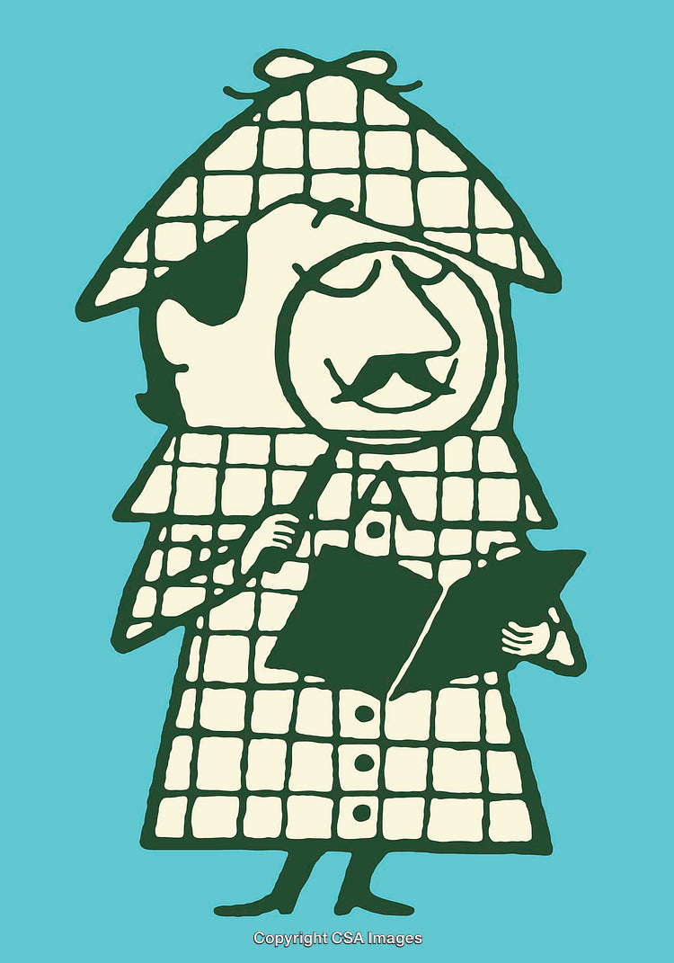 Vintage Detective-Themed Illustration Character With Unique Artistic Style