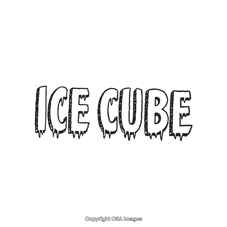 Hand-Drawn Ice Cube Text with Icy Winter Theme