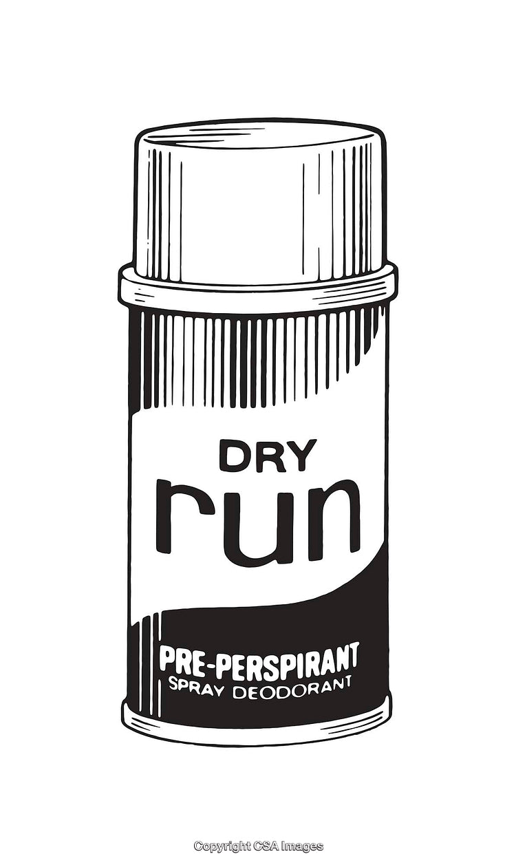 Black and White Line Art Illustration of Deodorant Spray Bottle
