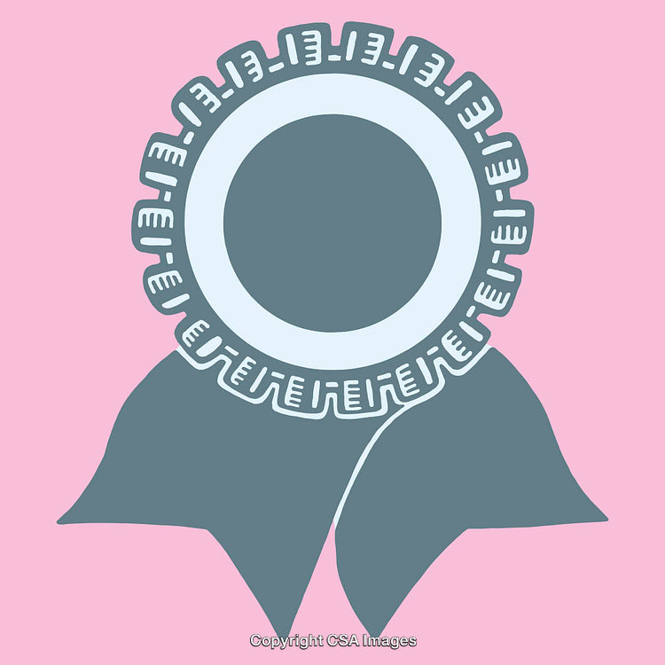 Minimalist Ribbon Emblem Design on Pastel Background