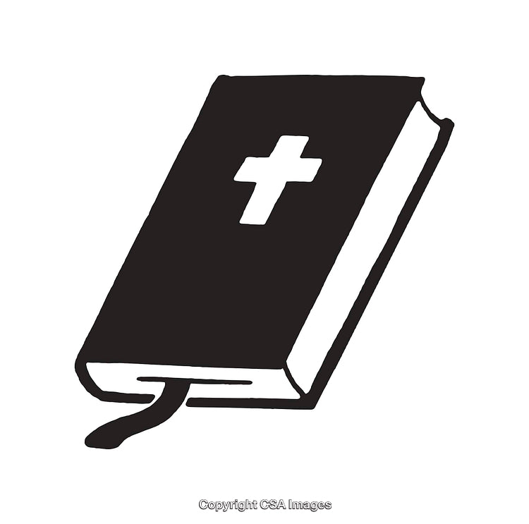 Black and White Icon of a Christian Holy Bible