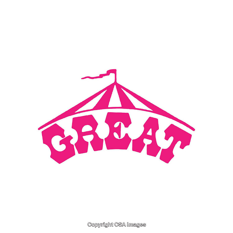 Pink Circus Tent Illustration with Bold Typography Design