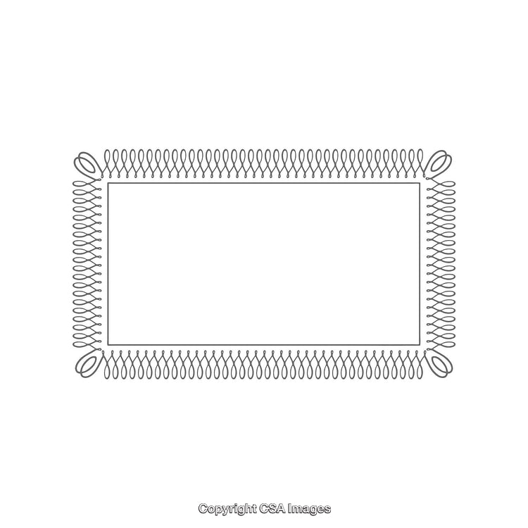Elegant Minimalist Rectangular Border with Decorative Loops on White Background