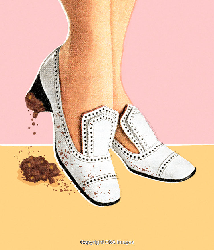 White Shoes Becoming Dirty From Stepping Into a Mud Puddle