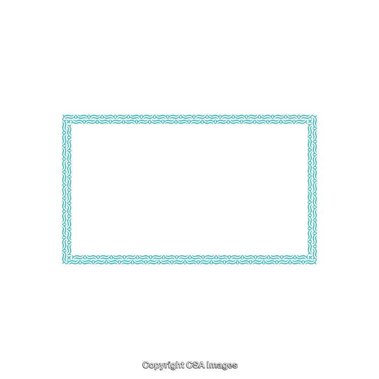 Decorative Blue Border on White Background With Wavy Pattern Design