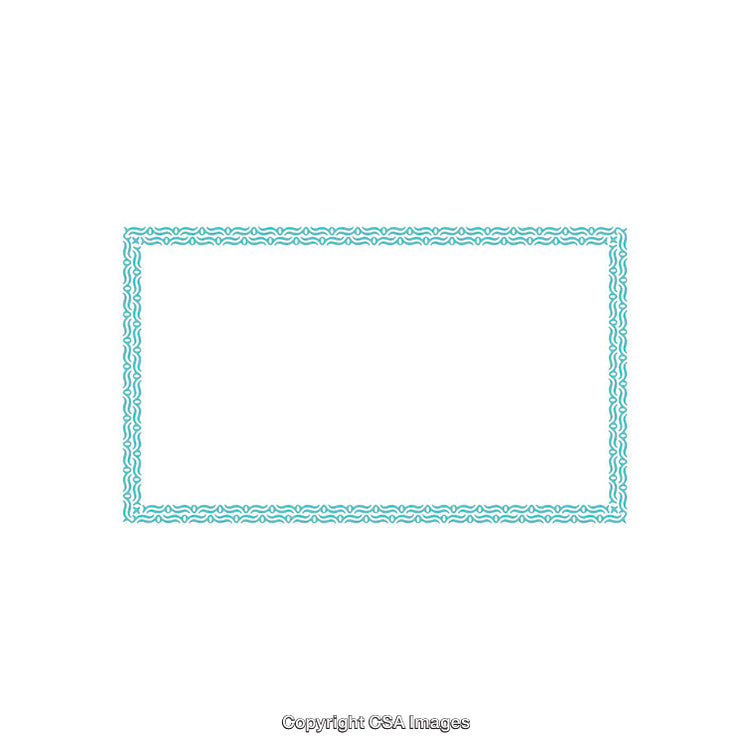 Decorative Blue Border on White Background With Wavy Pattern Design