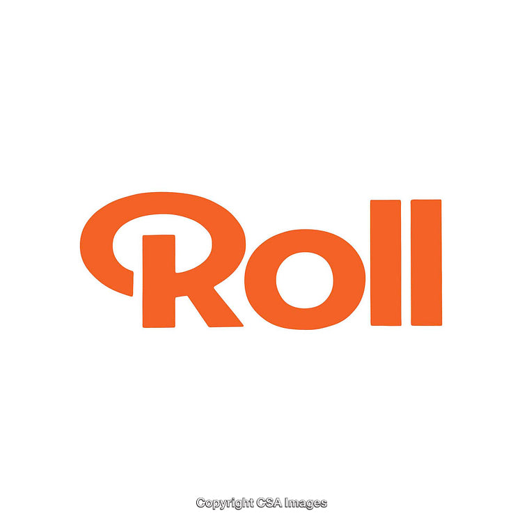 Bold Orange Roll Text Logo on a White Background