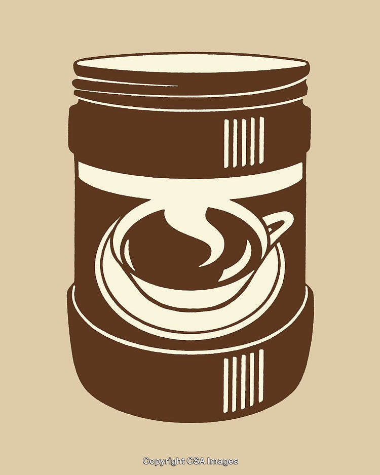 Vintage Coffee Illustration Featuring a Steaming Cup in Warm Brown Tones