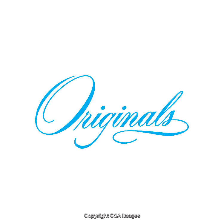 Elegant Cursive Typography Showcasing the Word Originals in Blue Design