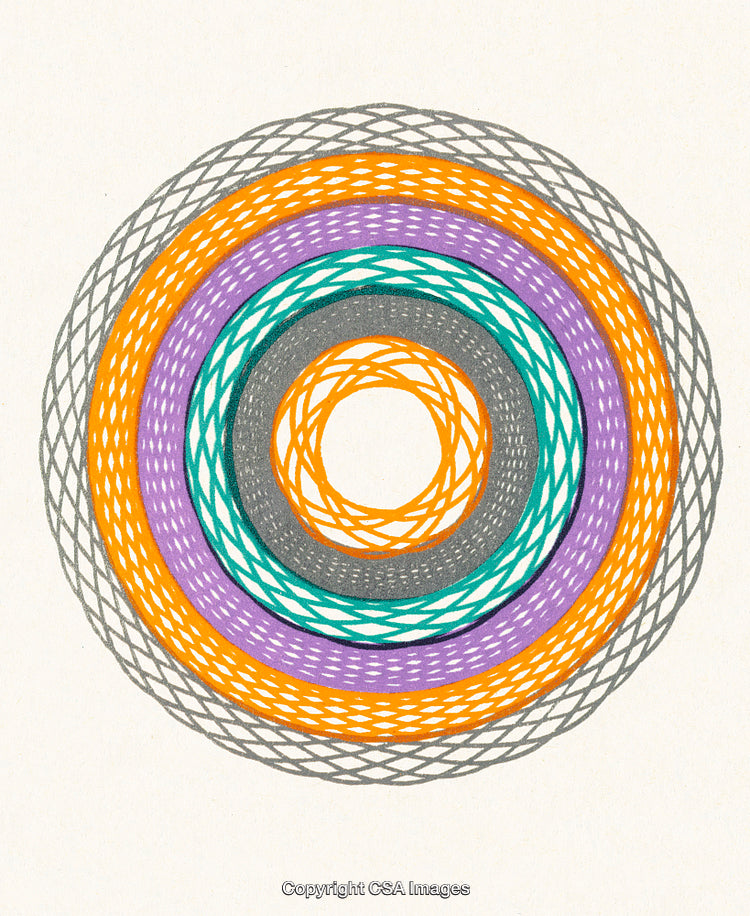Multi-Colored Concentric Geometric Circular Pattern with Dynamic Textures and Designs