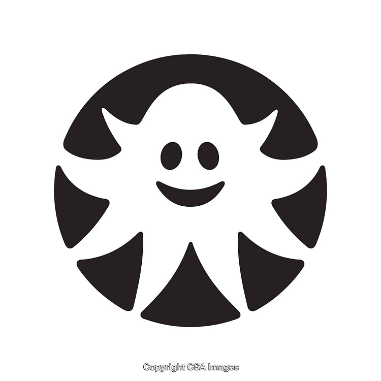 Black And White Smiley Face Abstract Icon Design