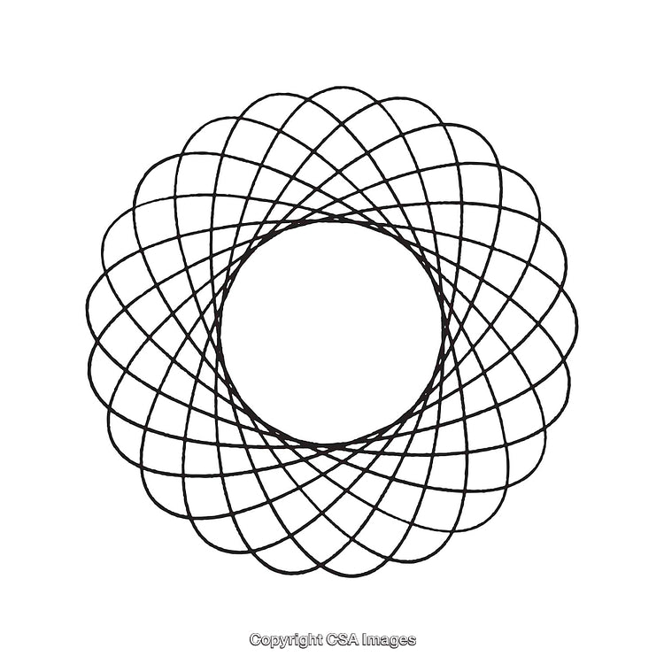 Black and White Circular Geometric Pattern Art in a Minimalist Design