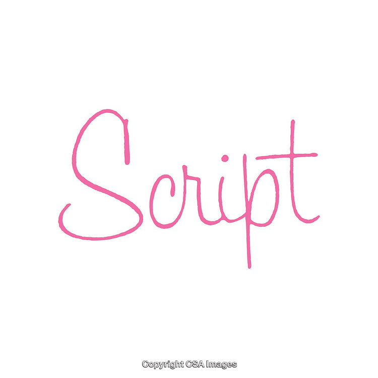 Brush Script Text in Pink Color on White Background